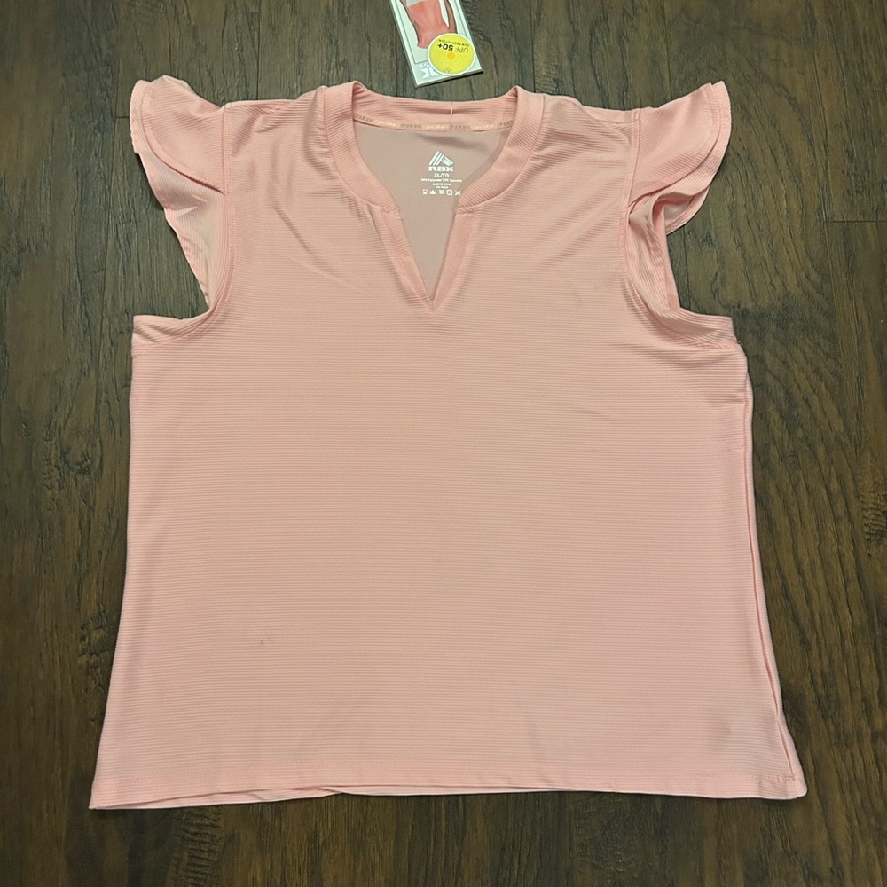 Reebok Women’s Pink Flutter Sleeve Top Size X Large NWT